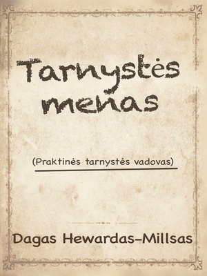cover image of Tarnystės menas